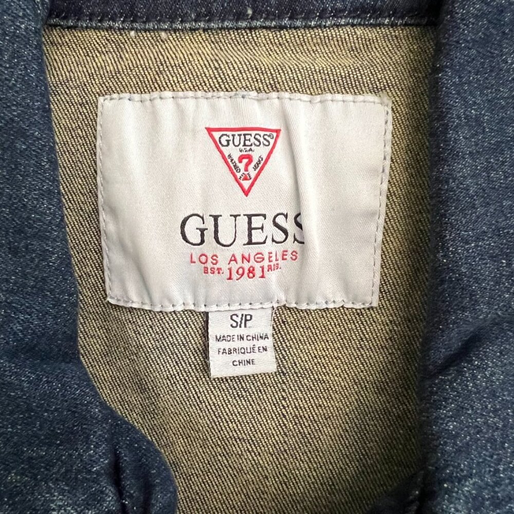 GUESS Rigby ribbed denim jean moto jacket sz Small - Picture 5 of 7
